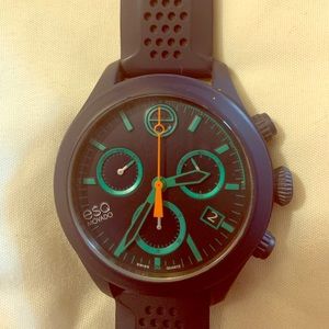 Black ESQ Movado Swiss Quartz chronograph watch